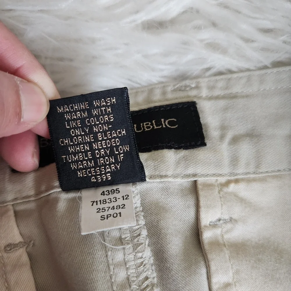 Banana Republic Chinos Pants Mens 34x34 Long‎ Trouser Flat Front Beige FLAW
